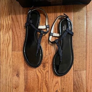 Coach Black and Cream Sandals for Women